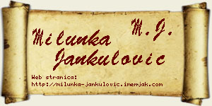 Milunka Jankulović vizit kartica